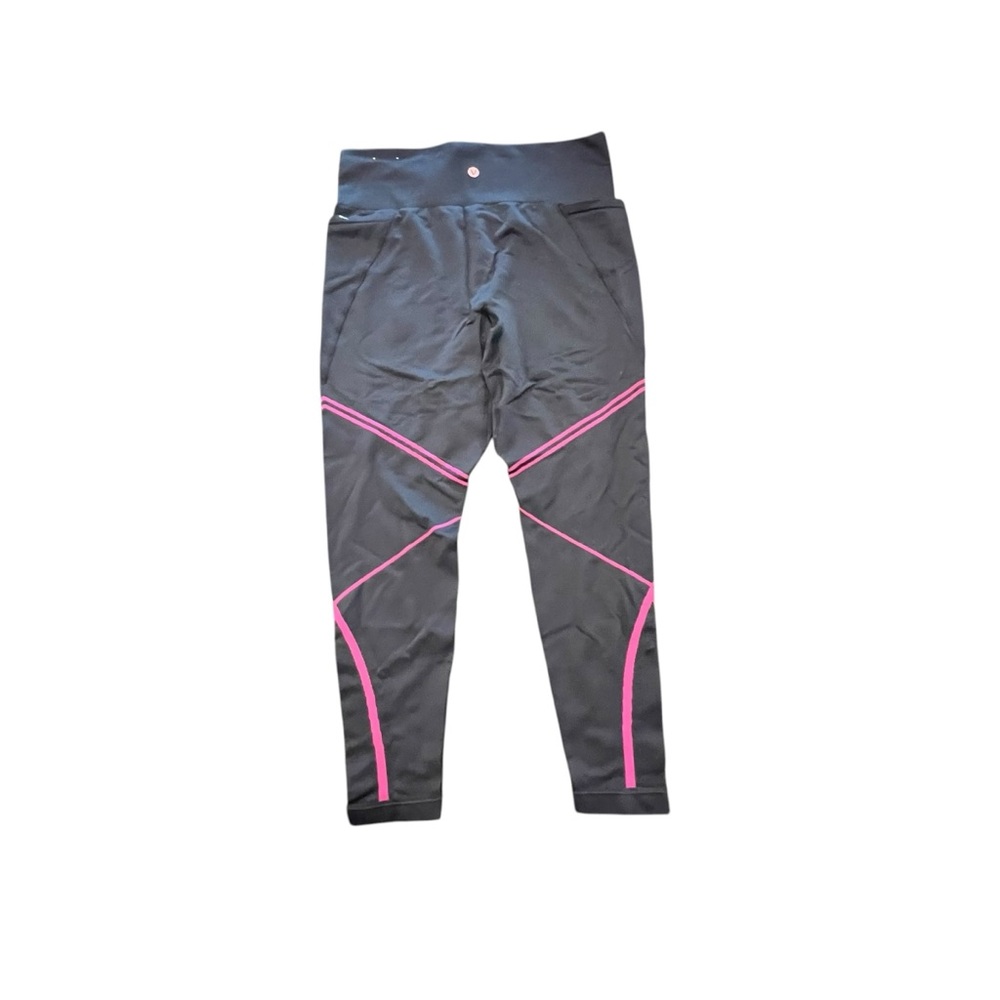 Livi Women's Seamless 7/8 High Rise Leggings 14/16 Sporty Gym Active Black‎ Pink - Picture 12 of 12